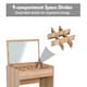 image 4 of HOMCOM Dressing Table Set Cushioned Stool Flip-up Mirror Chipboard - Wood Grain