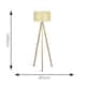 image 2 of ValueLights Light Wood Tripod Design Floor Lamp With Cream Woven Rattan Wicker Effect Shade