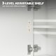image 5 of HOMCOM Industrial Bathroom Cabinet with 2 Mirrored Doors Open Shelf White