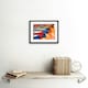 image 2 of Boats Pier Harbour Sunset Sea Colourful Oil Painting 9x7" Black Framed Wall Art Print