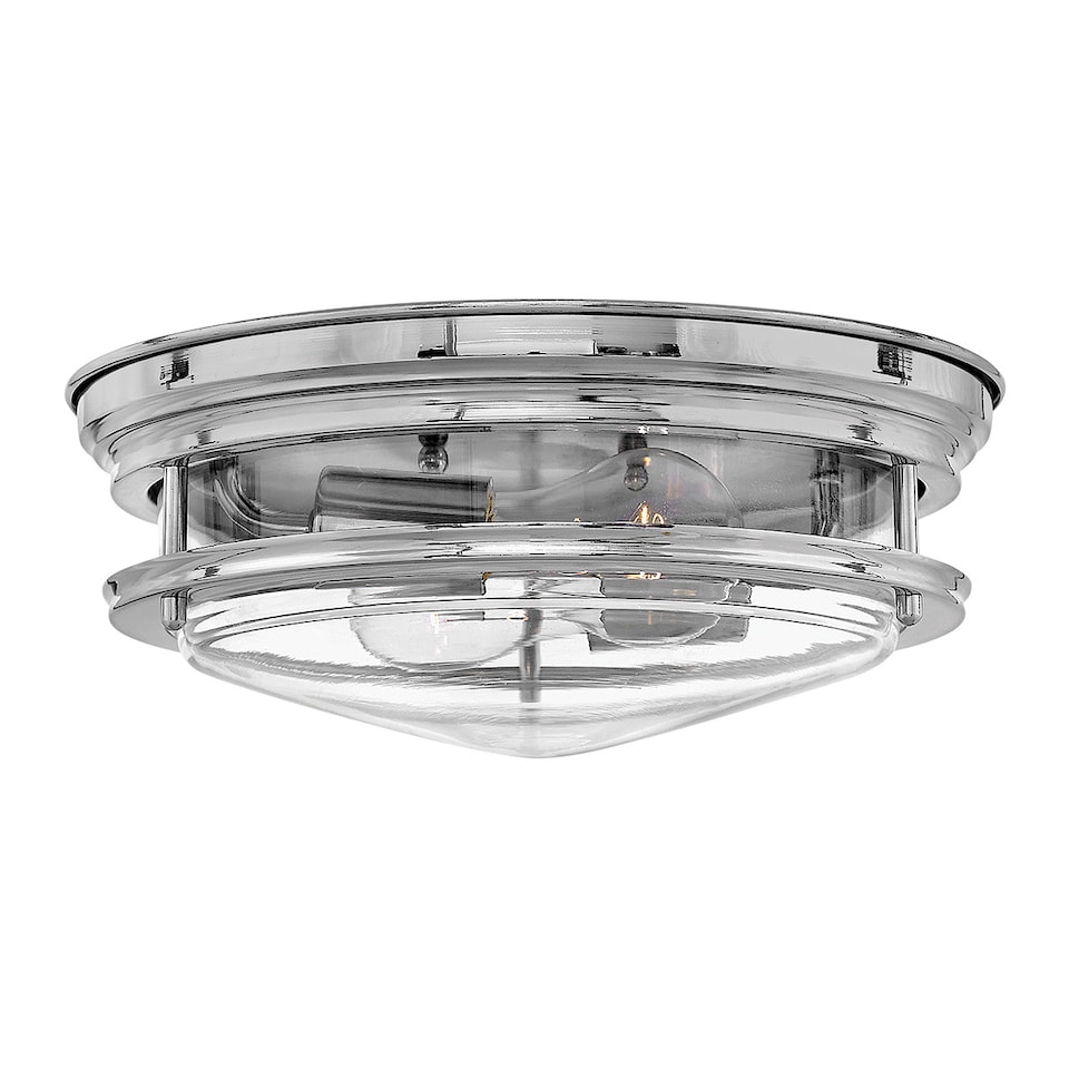 image 1 of Hinkley Hadrian 2 Light Flush Mount Chrome with Glass IP44