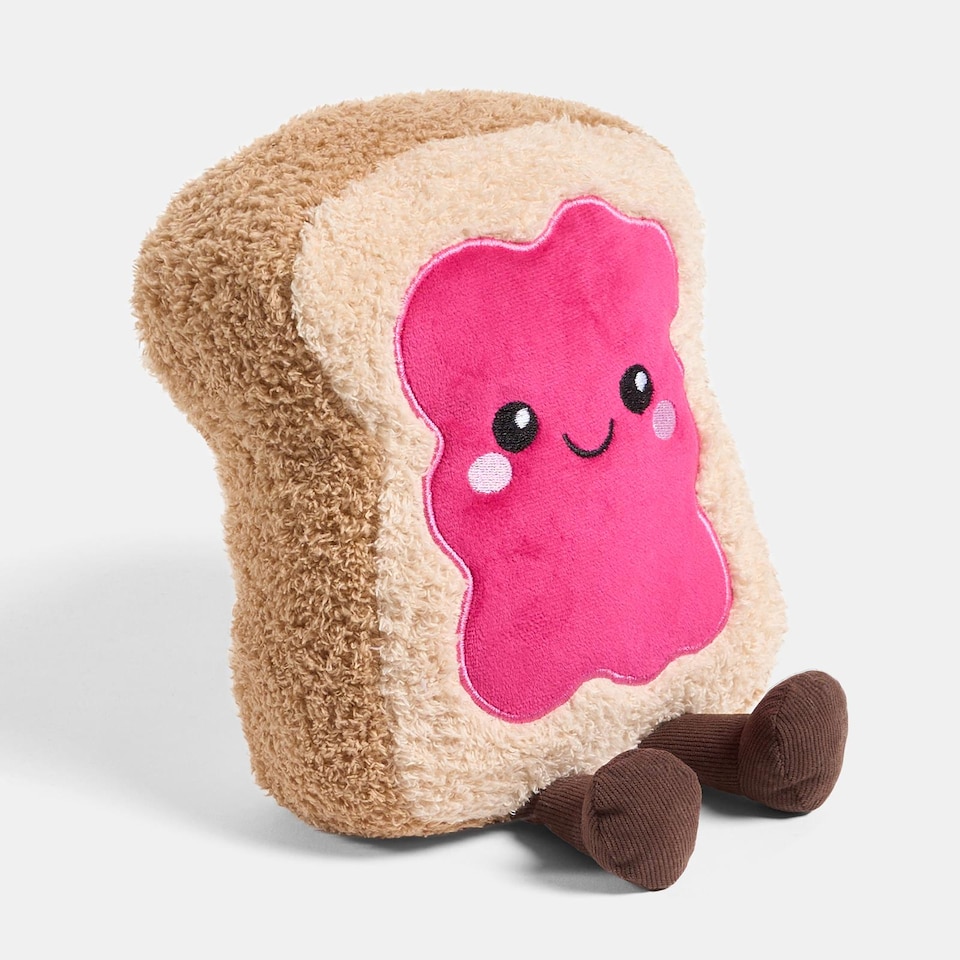 image 1 of OHS Sweetie Pie Filled Novelty Scatter Cushion Soft Fleece Toy Pillow | Pink | Rosie the Jam Toast