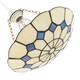 image 4 of Classic Amber Stained Glass Tiffany Pendant Shade with Purple Diamonds