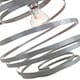 image 2 of Contemporary Grey Gloss Metal Double Ribbon Spiral Swirl Ceiling Light Pendant | Grey