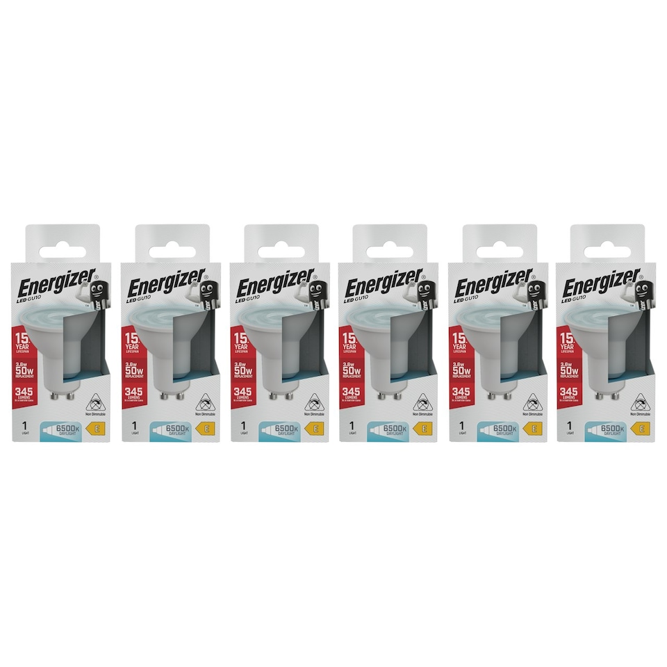 image 1 of Energizer LED GU10 345lm 3.6W 6500K (Daylight) Light Bulb - Pack of 6