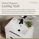 image 4 of Balterley Fluted Front Wall Hung 2-Drawer Bathroom Vanity Unit with 1 Tap Hole Basin, Handles | White | Satin White