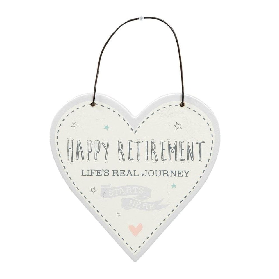 image 1 of Widdop Gifts Happy Retirement Heart Plaque