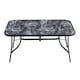 image 1 of Living and Home 1.5m Outdoor Tempered Glass Marble Rectangular Coffee Table | Black