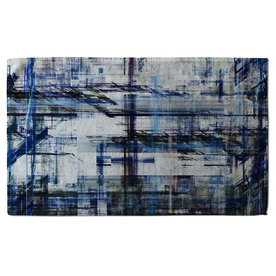 image 1 of Blue Grunge Pattern (Bath Towel)