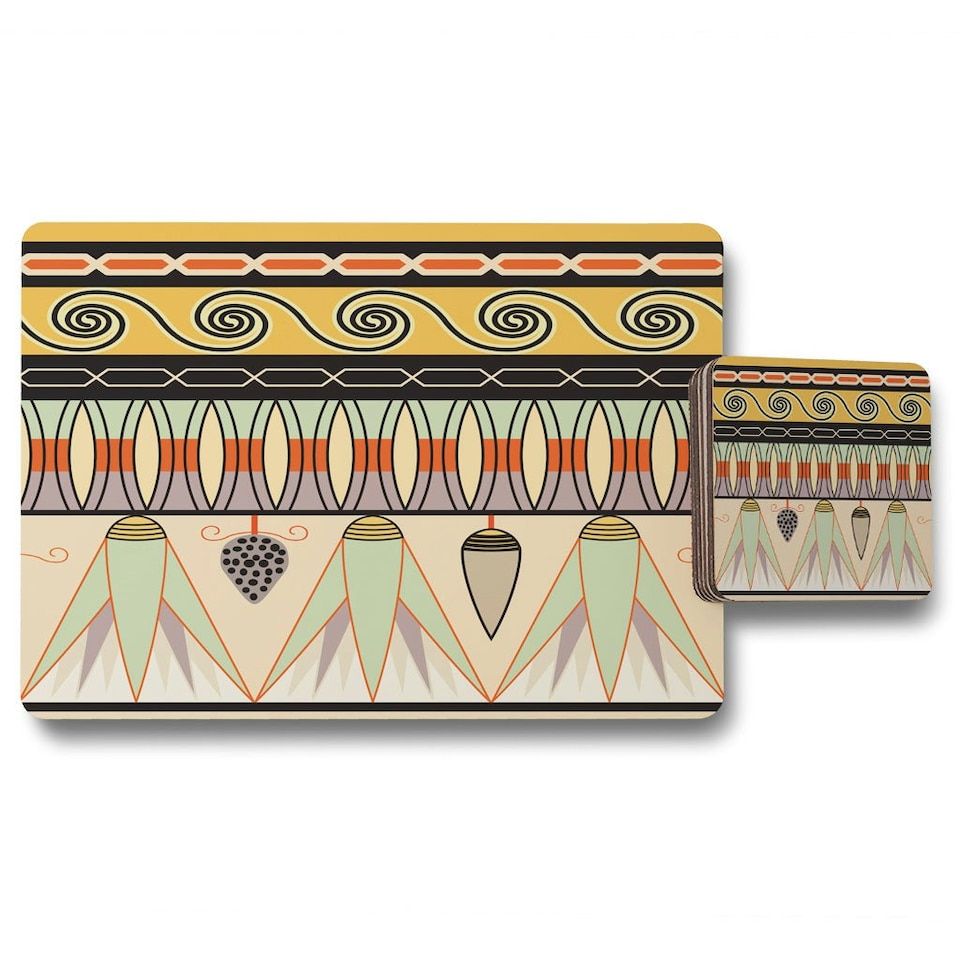 Egyptian pattern (Placemat & Coaster Set)
