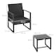 image 7 of Outsunny 3 Pieces Rattan Patio Bistro Set 2 Chairs Coffee Side Table Set, Black