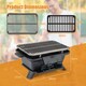 image 2 of COSTWAY 100% Cast Iron Hibachi Grill Portable Charcoal Grill