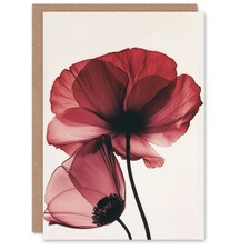 Elegant Poppy Flowers Xray Bright Floral Her Birthday Card