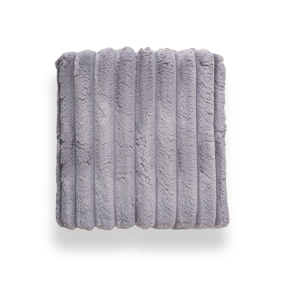 image 1 of BHS Jumbo Cord Throw with Plain Velvet Backing, Grey Grey | Grey