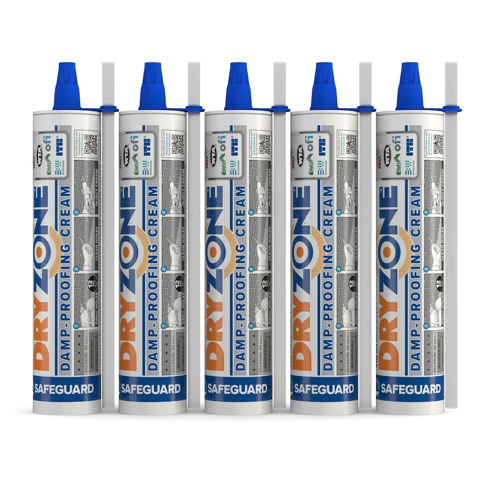 image 1 of Dryzone Damp Proofing Cream (DPC) - 310 x (5Pack) - High-Strength Injection Cream for Rising Damp Treatment. BBA & WTA Approved