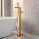image 3 of Freestanding Gold Bath Tap Single Lever Bathtub Tall Faucet Shower Mixer