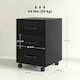 image 3 of HOMCOM File Cabinet with 3 Drawers, Under Desk Mobile Filing Cabinet Black