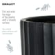 image 6 of Modern Ribbed Black Cylinder Planter on Legs, Round Pot Plant Stand Indoor D24 H32 cm, 7.6 ltrs Cap.