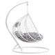 image 2 of Interiors by Premier Stylish White Hanging Chair, Plush Comfort Lounge Chair, Stable Lawn Chair, Modern Chair with grey cushions