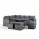 image 1 of Furniture One Rattan Effect Grey 9 Seater Table and Chair Dining Sofa Set Patio Outdoor Sofa