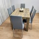 image 6 of Dining Table and 6 Chairs Rustic Effect Wood Table 6 Grey Leather Chairs Dining Room Brown