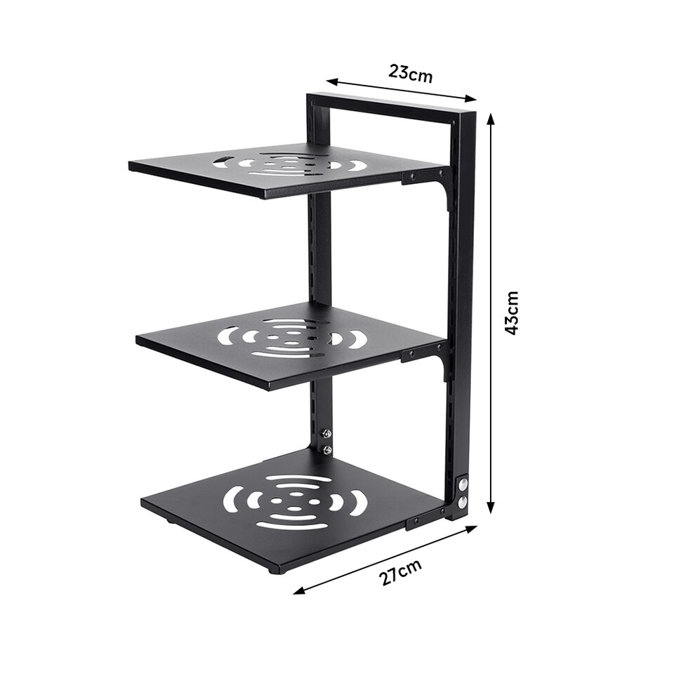 image 1 of Living and Home 3-Tier Adjustable Kitchen Pot Pan Rack Organizer | Black