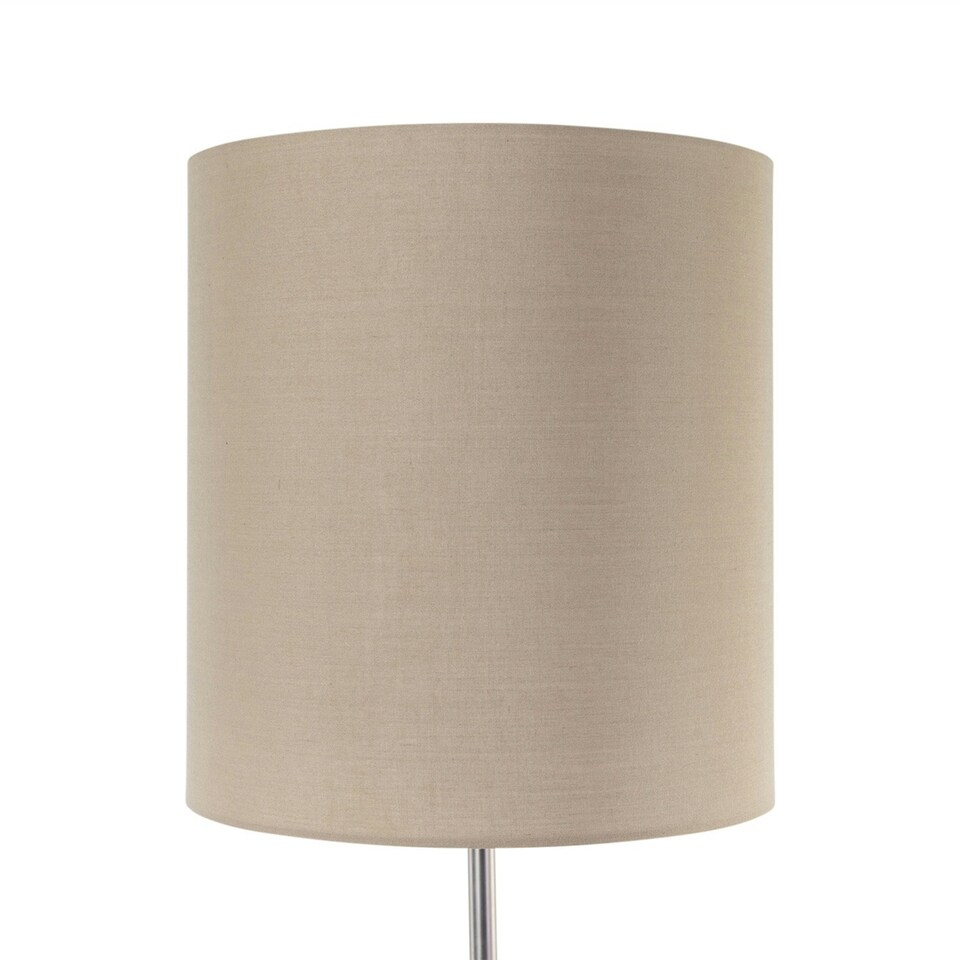 image 1 of Verta - Pewter Floor Lamp with Matching Silk Shade Grey | Grey