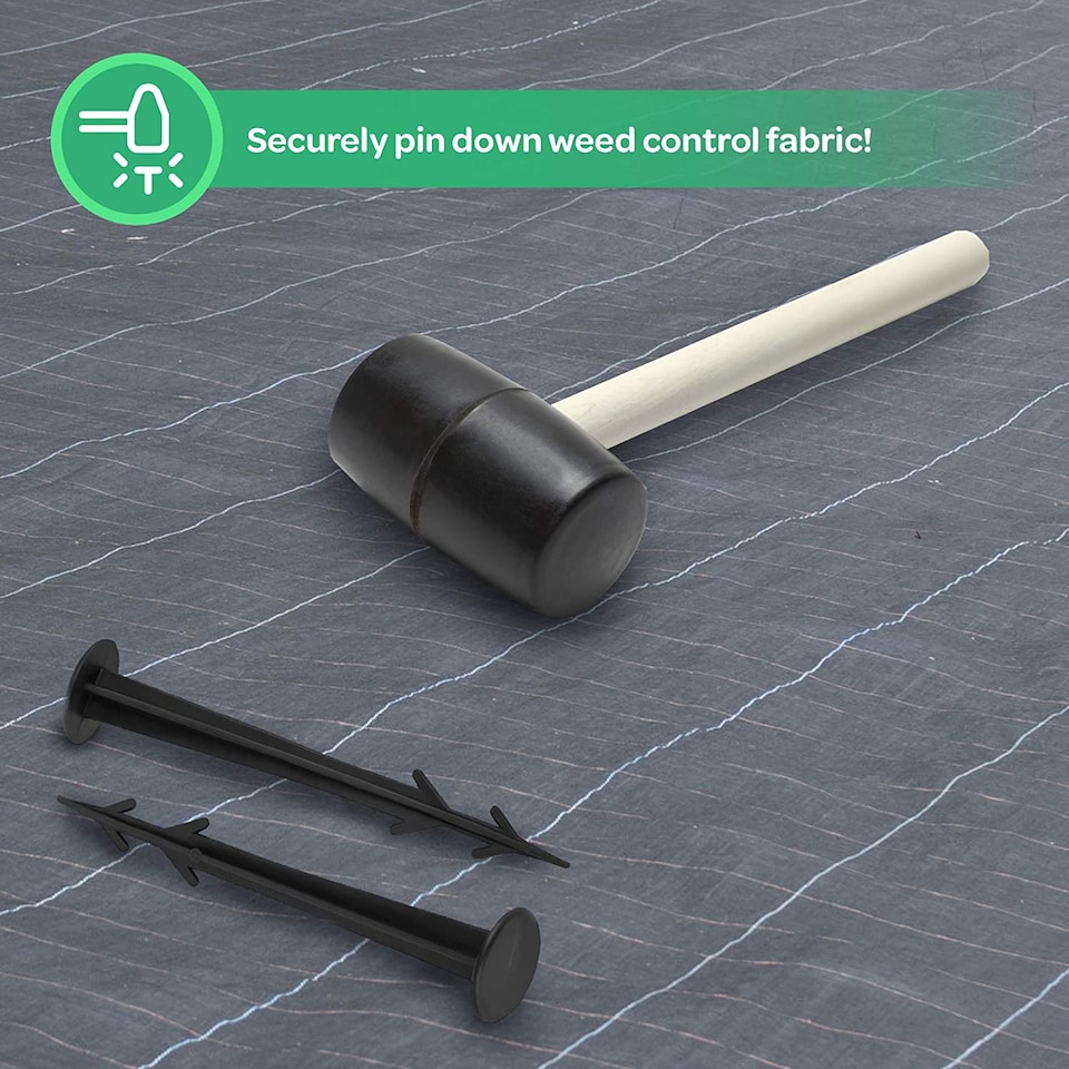 image 1 of Black Plastic Garden Pegs - Anti-Pull Anchors Securing Ground Pegs for Weed Control Fabric