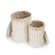 image 2 of Set of 2 Round White Wash Laundry Baskets with a Garden Rose Lining | Multi | Garden Rose