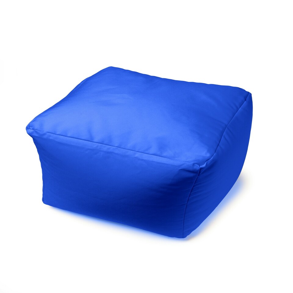 image 1 of Waterproof Cube Indoor Outdoor Bean Bag Foot Stool Pouffe Blue