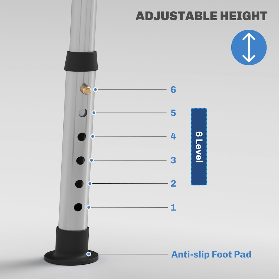 image 1 of HOMCOM Shower Stool for Elderly Disabled Adjustable Shower Stool Light Blue