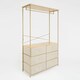 image 6 of OHS Brooklyn 6 Drawer Home Storage Fabric Display Cabinet With Hanging Rail Brown | Beige