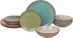 image 5 of Coloured Stone Glazed Ceramic Dinnerware Crockery Plates Bowls Set | Multi | Multicoloured | 2 Sets (24 Pcs) | 24