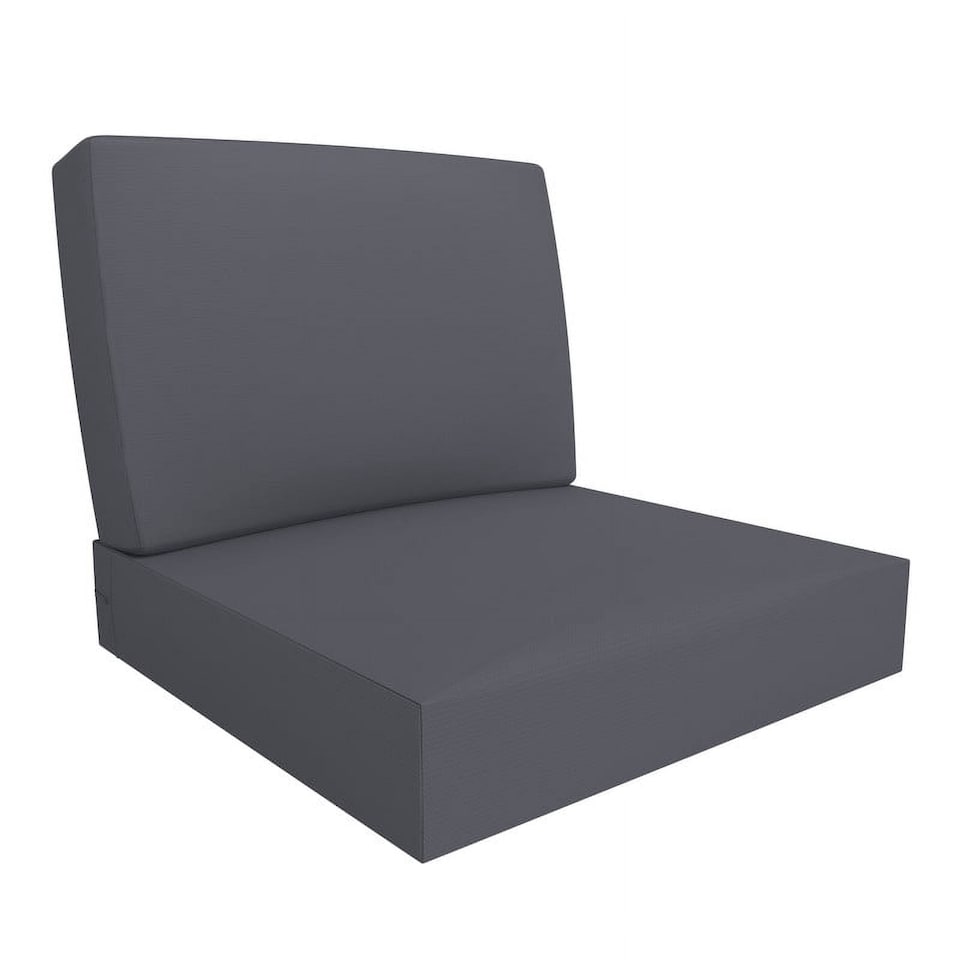 image 1 of Covers&All Outdoor Seat / Back Cushions, Durable Cover Rite Fabric, 24 in L x 24 in W x 5 in Thick, Grey