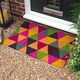 image 5 of Nicola Spring 2x Coir Door Mats - 90 x 60cm Triangles Decorative Indoor Front Door Entry Dirt Trapper Non Slip Backing Doormat
