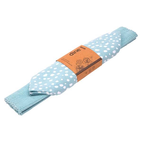 dexam Sintra Cotton Spotted Napkin & Placemat Set - Duck Egg in Duck Egg Blue