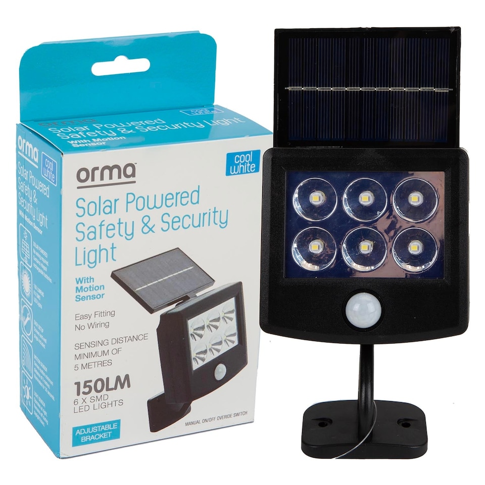 image 1 of vfm-estore Orma Solar Security Light Black - 16cm x 10cm