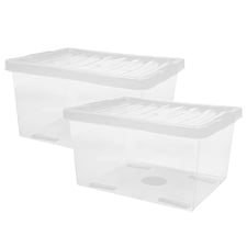 1 x Heavy Duty Multipurpose 27 Litre Home Office Clear Plastic Storage Container With Lid
