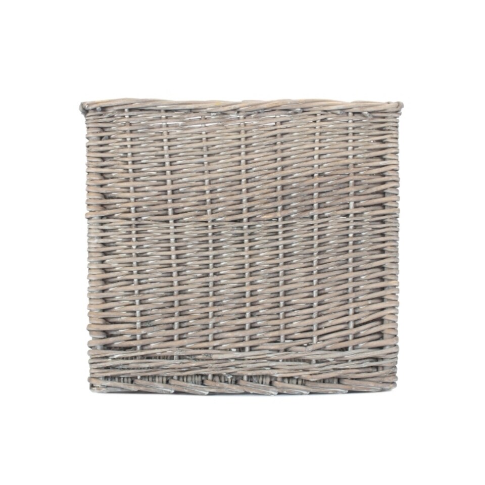 image 1 of Antique Wash Wicker Storage Basket | Grey | Grey | Not provided