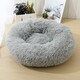 image 2 of Soft Calming Donut Bed - Premium Quality For Dogs & Cats - Light Grey / 50cm Grey | S
