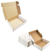 50 x White Die Cut Boxes 5 x 4 x 3" (120x100x80mm) Folding Postal Shipping Cartons White