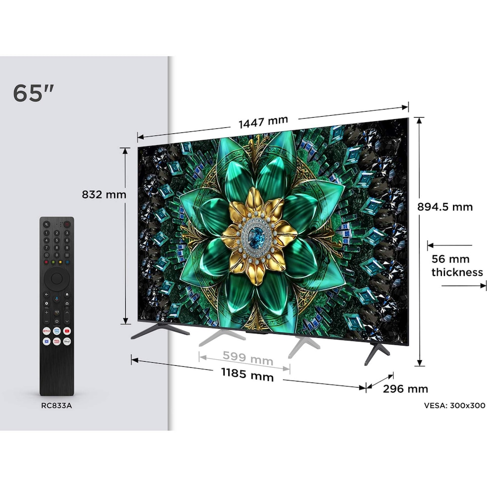 image 1 of TCL Q6C 65 inch 4K Ultra HD QD-Mini LED Google TV 65Q6CUK