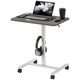 image 1 of HOMCOM Standing Desk Mobile Overbed Table w/ Wheels for Home Office Grey