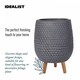 image 5 of Honeycomb Style Dark Grey Planter with Legs, Round Indoor Plant Pot Stand for Indoor Plants by Idealist Lite D30 H43 cm, 19L