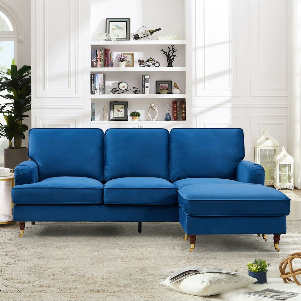 image 1 of Woodbury Reversible Corner Sofa - Blue