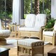 image 4 of Desser Vale Light Oak Rattan 2 Seater Sofa Set in Linen Taupe - Conservatory Sofa Suite