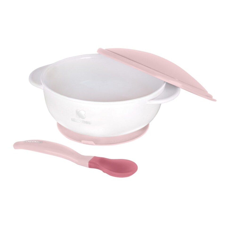 image 1 of Kikka Boo Suction Bowl With Heat Sensing Spoon Pink