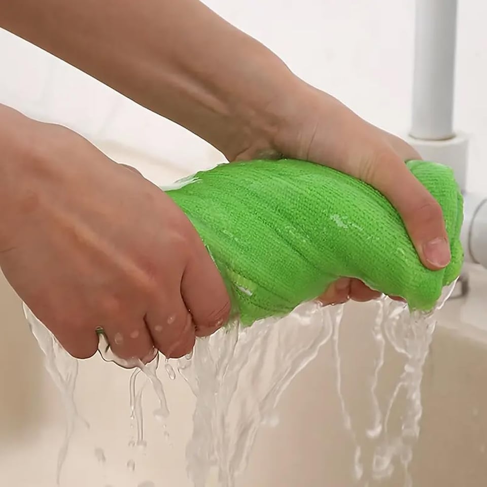 image 1 of KAV 40x40cm Microfibre Towel for Cleaning - Reusable Ultra Absorbent Lint Free Multipurpose Towle - Pack of 4 in Vibrant Colors