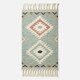 image 2 of Homescapes Tenali Blue Kilim Wool Rug - 160 x 230 cm Blue | 160 x 230 cm
