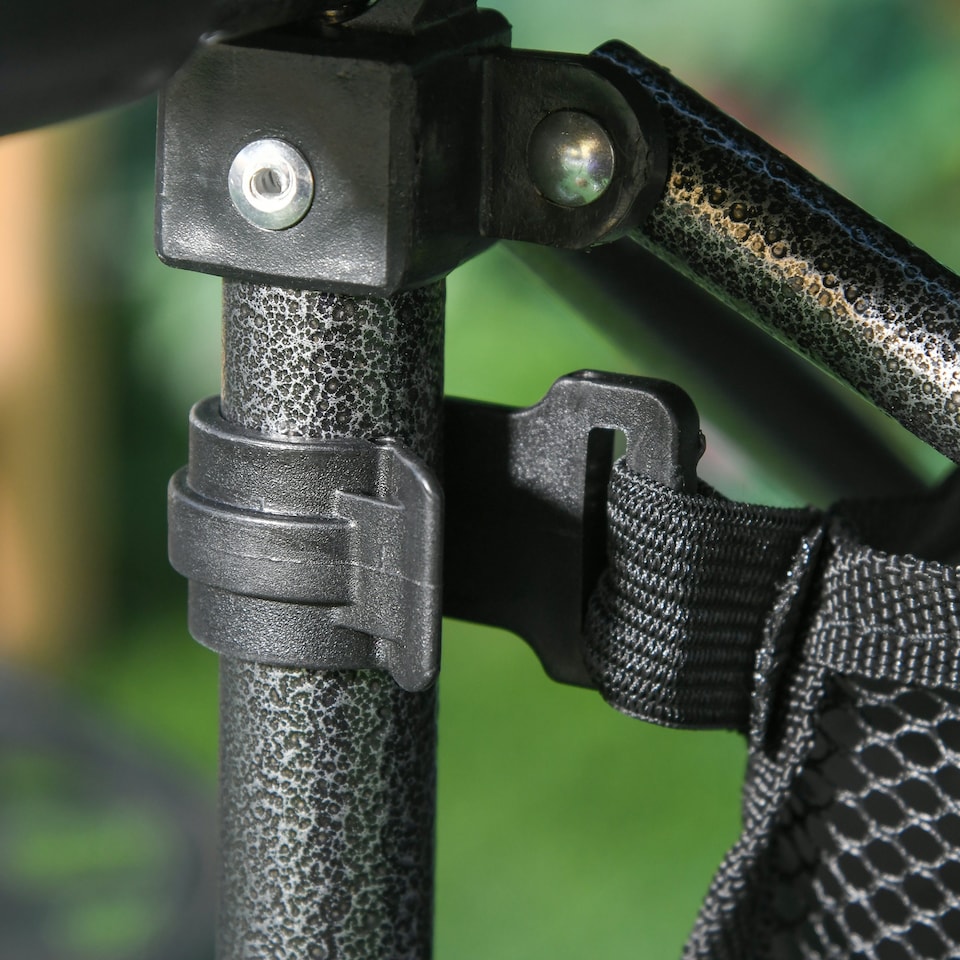 image 1 of Outsunny 70cm Aluminum Roll Top Table w Mesh Bag Camping Outdoor Dining Foldable w Steel Frame Picnic Lightweight Hiking Furniture Desk, Black